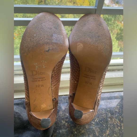 Vintage Dior Snakeskin Heels - Size 37.5/6.5 - Picture 7 of 7